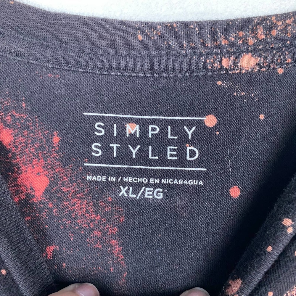 Simply Styled Sz XL Custom New York Graphic Print Reverse Tie Dye‎ Tee Shirt - Picture 3 of 7